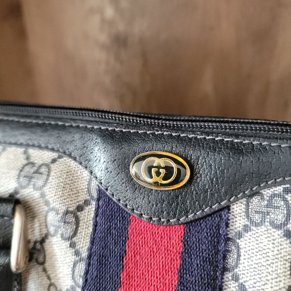 Vintage Gucci Accessory Collection 80s Boston Bag Monogram Leather Purse - Picture 2 of 13